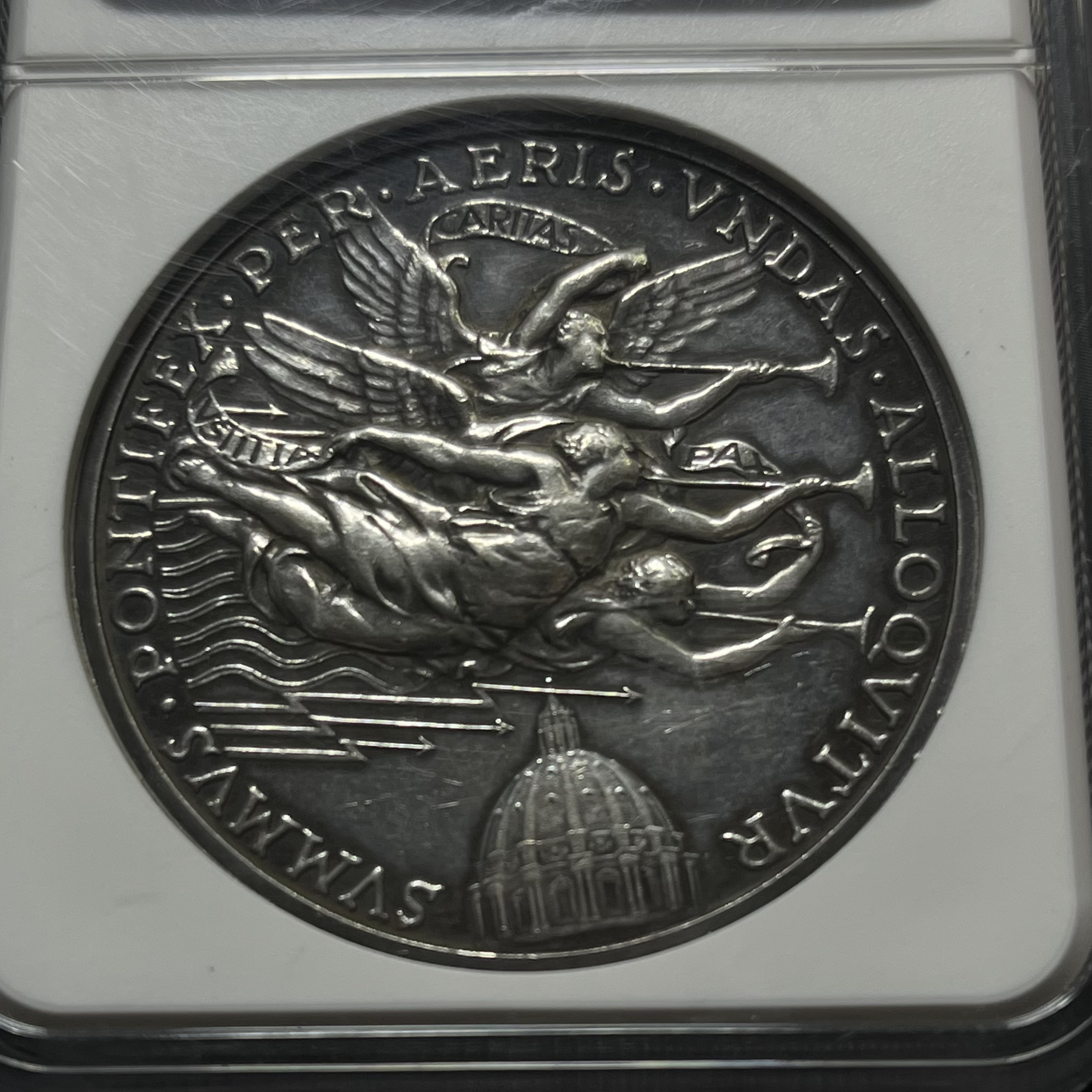 NGCUNC梵蒂冈1942年教皇国银章教皇庇护高浮雕大银章