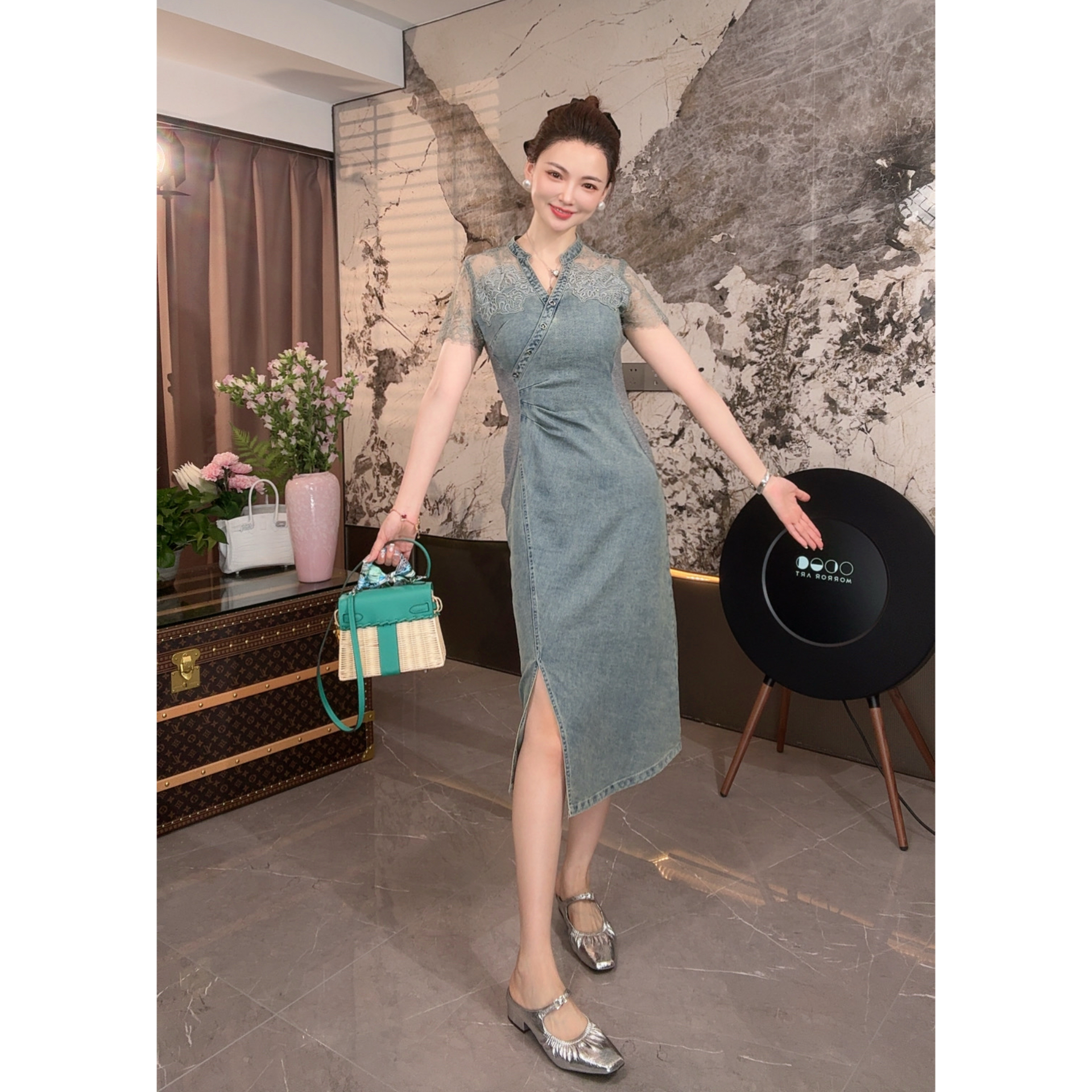 【DuoDuo·Studio】 东方艺术牛仔收腰气质连衣裙-251928