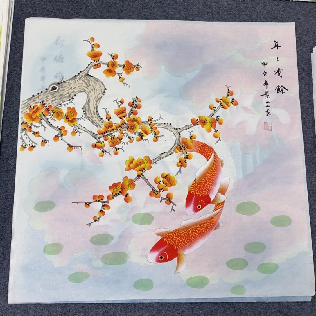 国画尺寸68✖️68四尺手绘工笔斗方