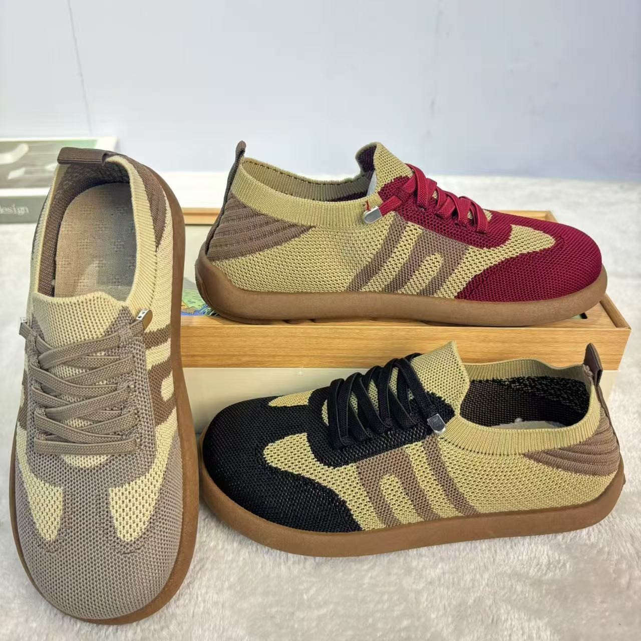 套筒透气低跟春秋懒人鞋防滑单鞋女鞋软底飞织潮鞋