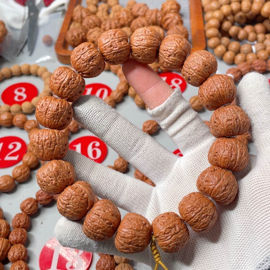 文玩核桃手串S**~蟒纹磨盘手持