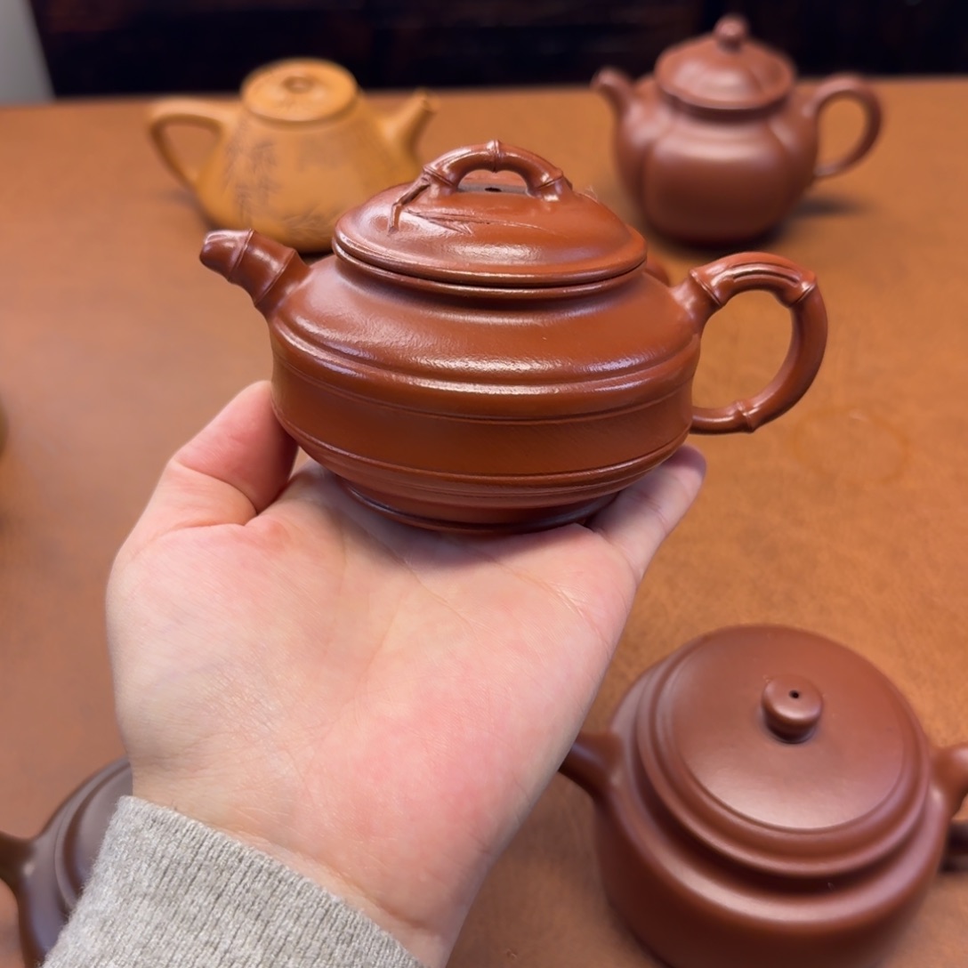 紫砂茶壶茶***菜双线竹鼓，180cc