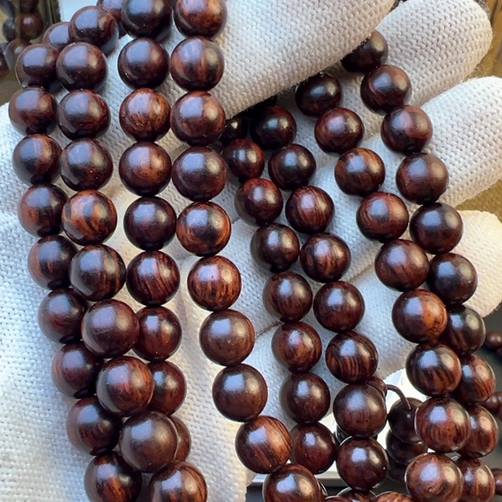 木海南红降满纹芝麻点0.8的108颗精品