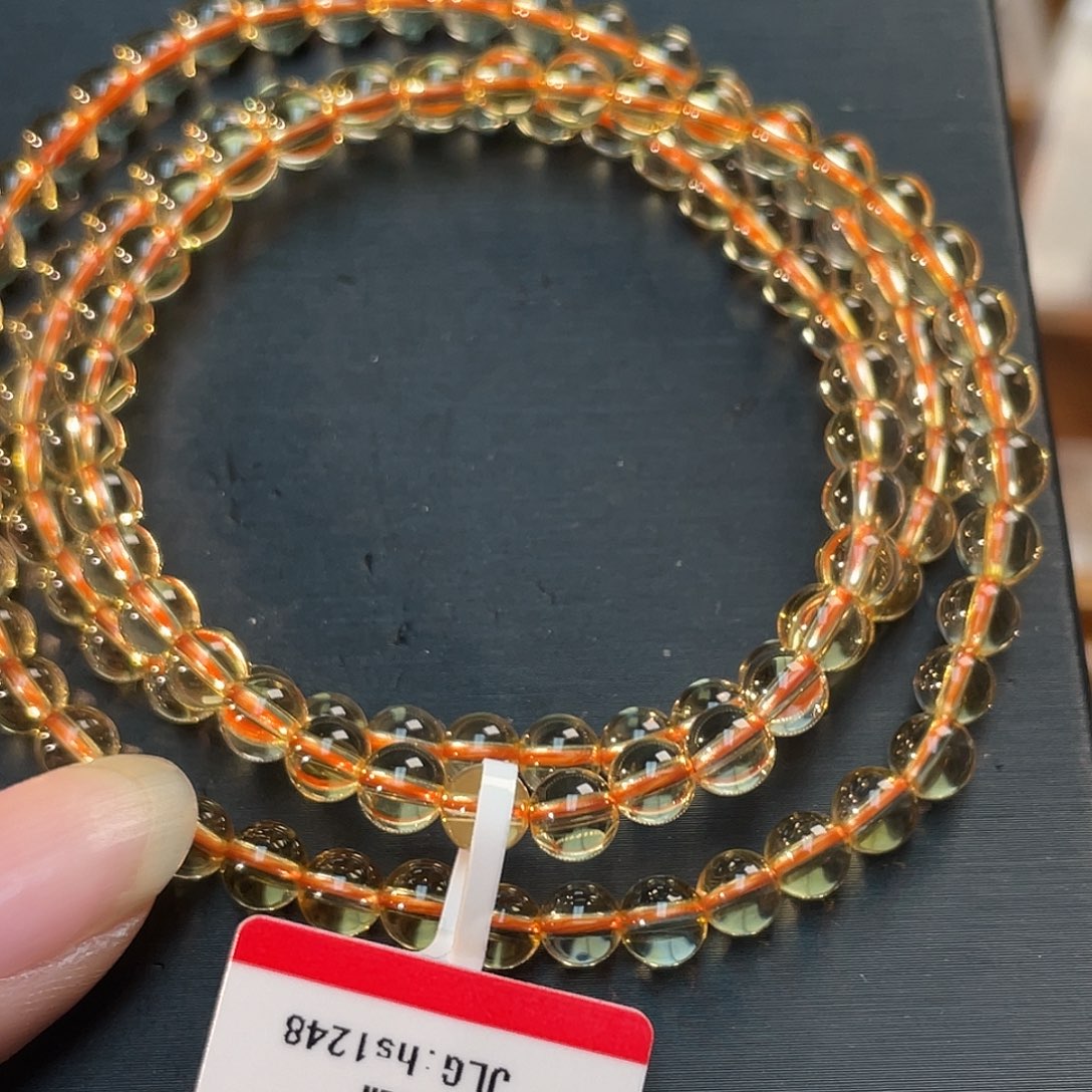 手链水晶未镶嵌巴西黄水晶多圈hs1248 24号