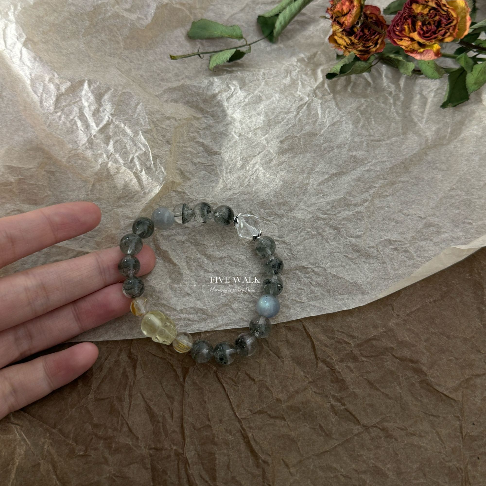 FIVE WALK原创设计“四象聚宝盆”绿幽灵黄水貔貅手串多样性发其一