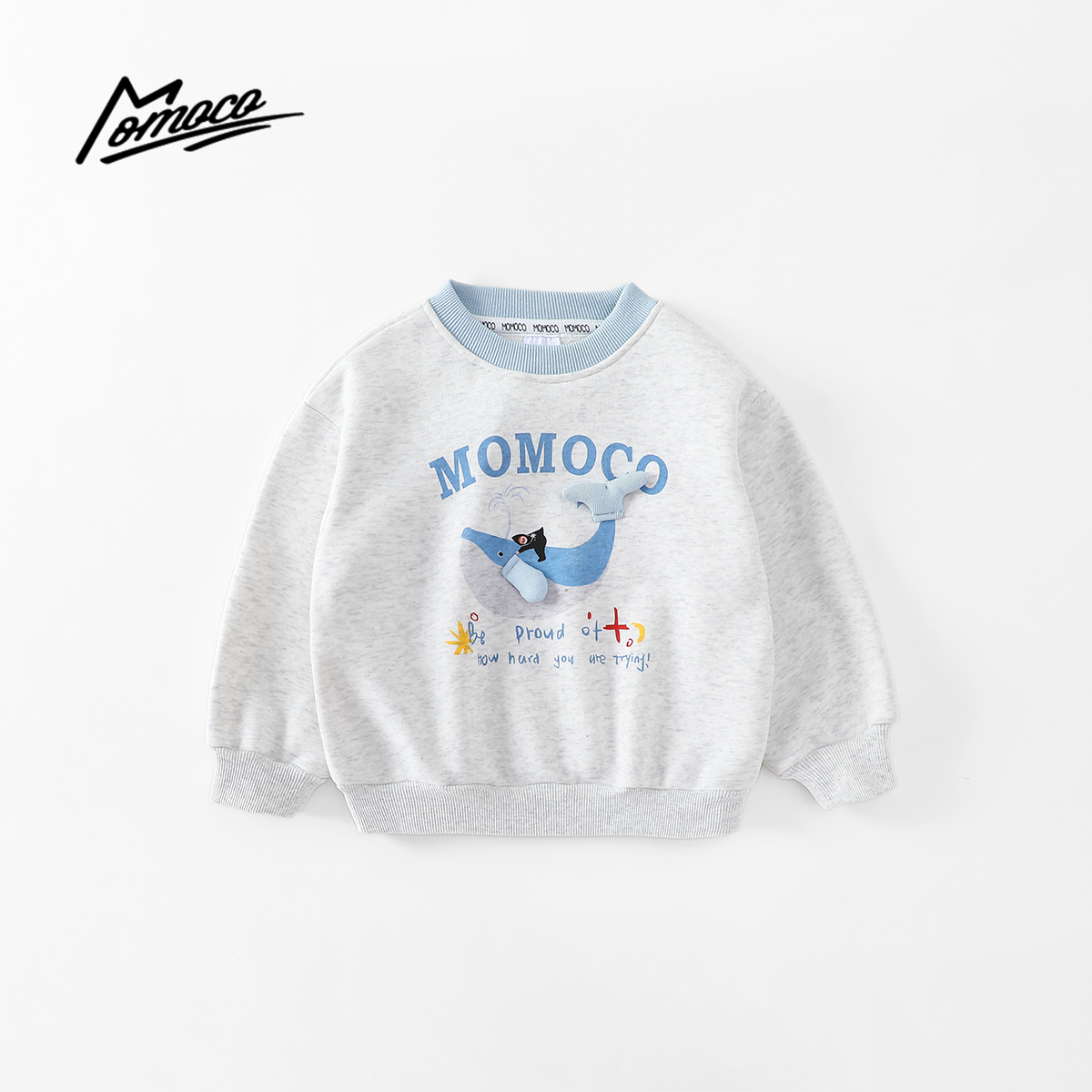 MOMOCO/玛米玛卡男童潮流玩偶加绒加厚韩版可爱卫衣77430232047