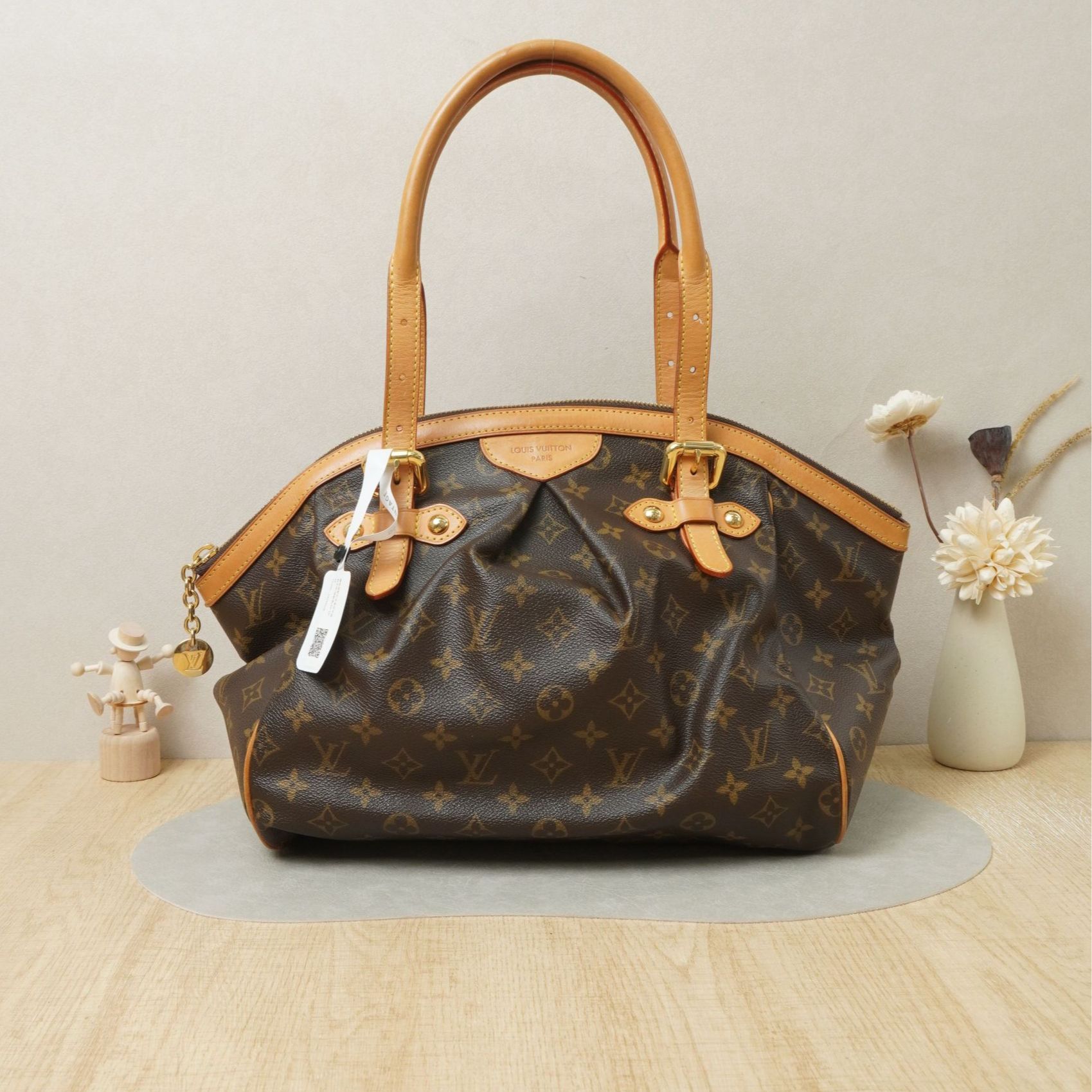 95新 LouisVuitton/路易威登 中古老花手提包大号/DS044038