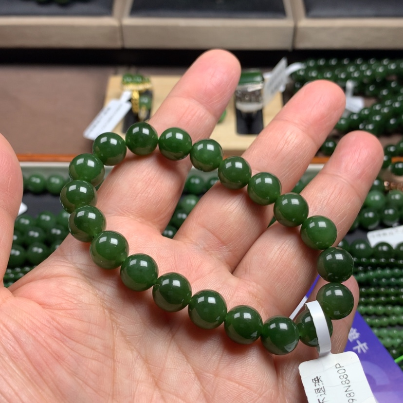 【闪购商品】和田玉（碧玉）手串未镶嵌老*10m m