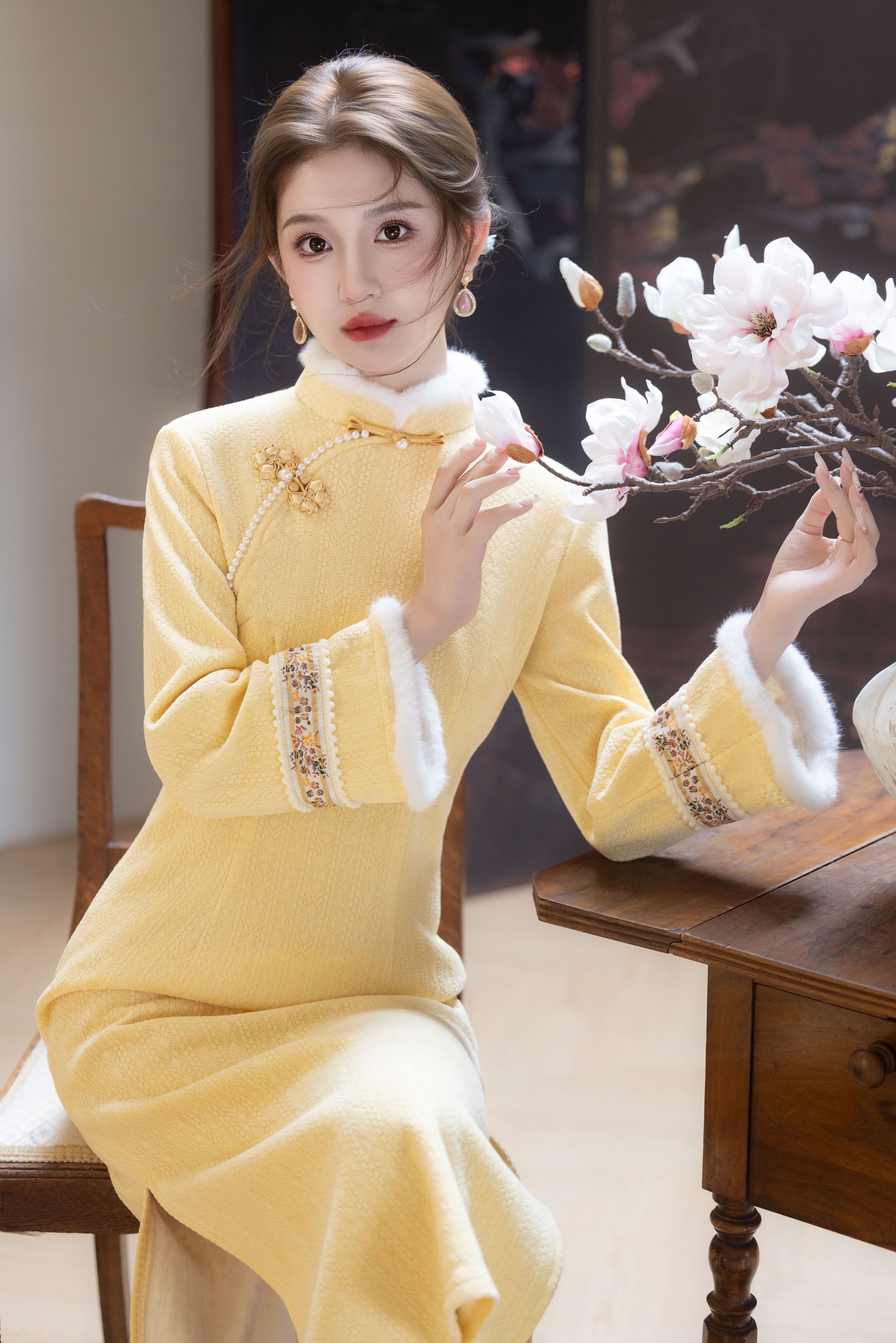 加绒加厚秋冬款新中式国风旗袍裙子爆款2025新款礼服连衣裙气质