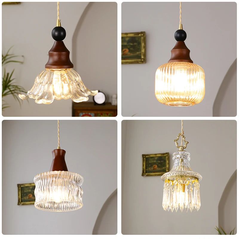 法式复古单头吊灯卧室床头灯中古装饰创意名宿单头吊灯美式轻奢