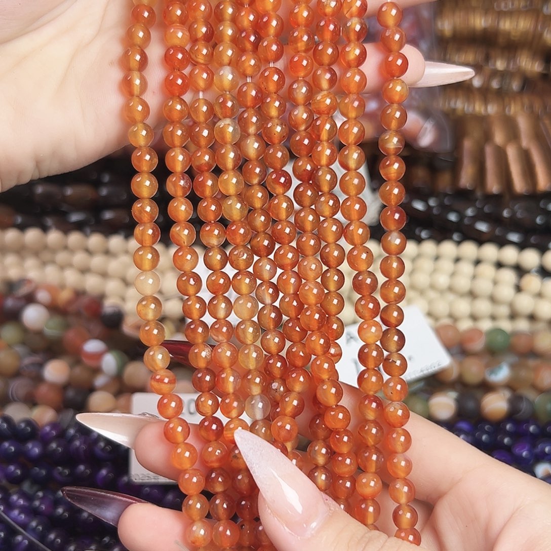 玛瑙/玉髓合金珠宝半成品a211 6.5m 冰红玛瑙 拍一发二