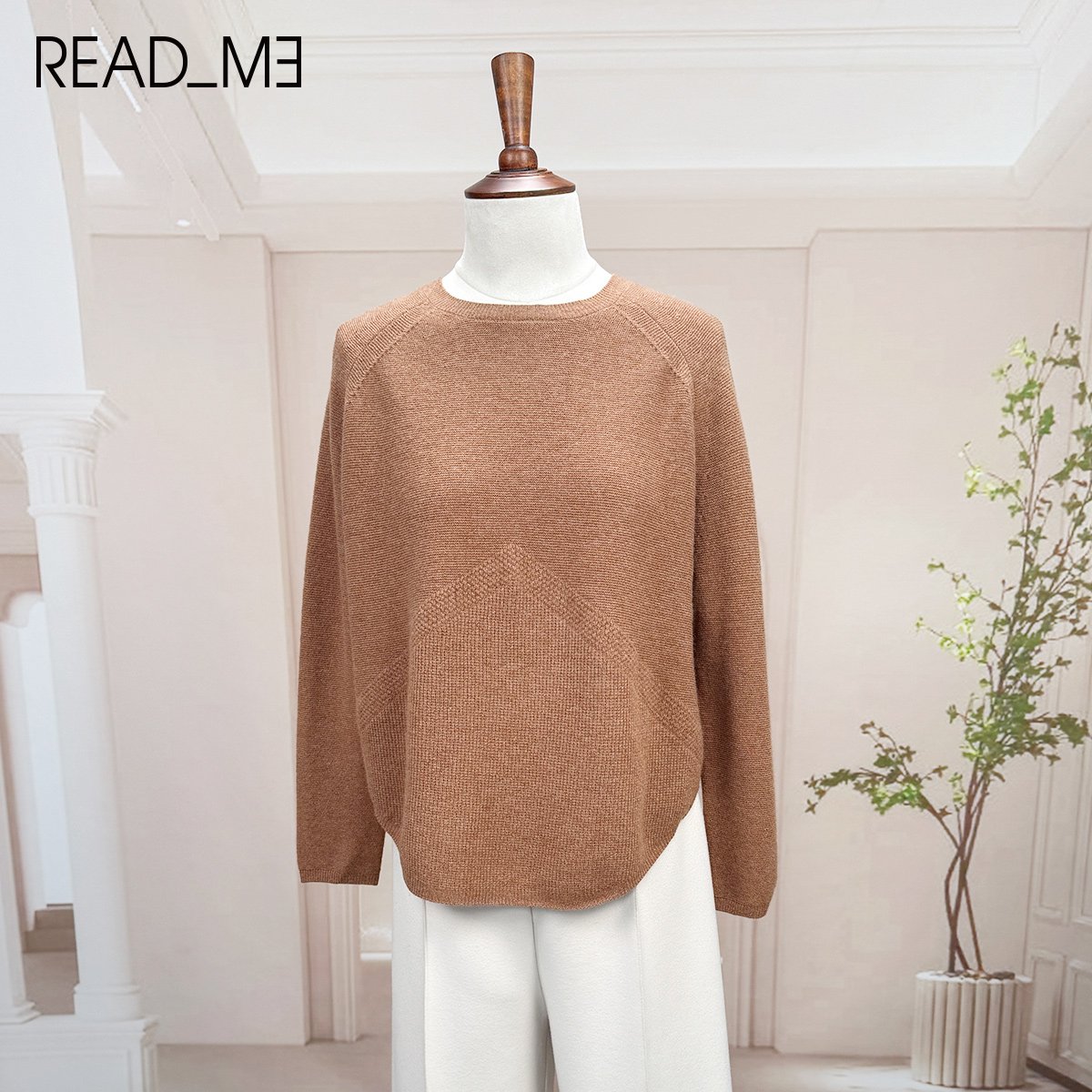 READMEB80279548毛针织衫长袖女秋季百搭套头宽松极简风宽松型