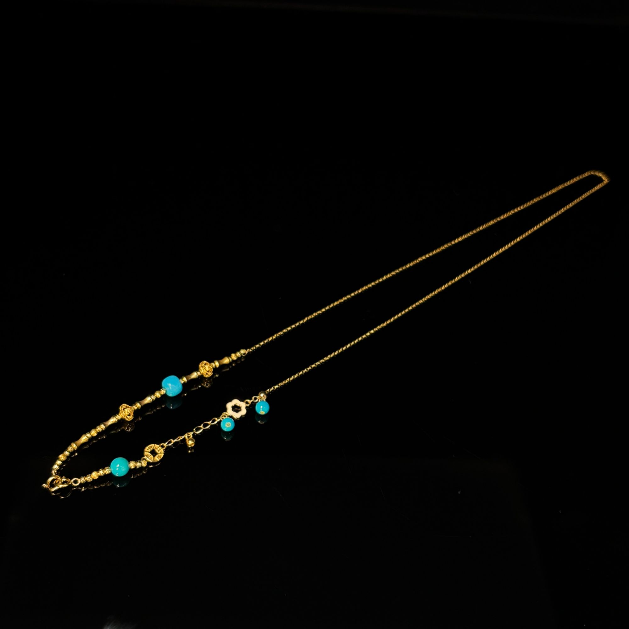 星松  绿松石 精致百搭链 18k金  3937  多样性发一件  50cm