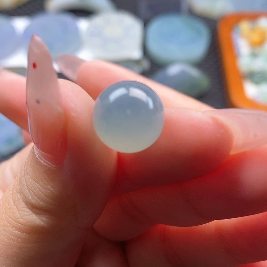 定制翡翠未镶嵌卡12.8珠子