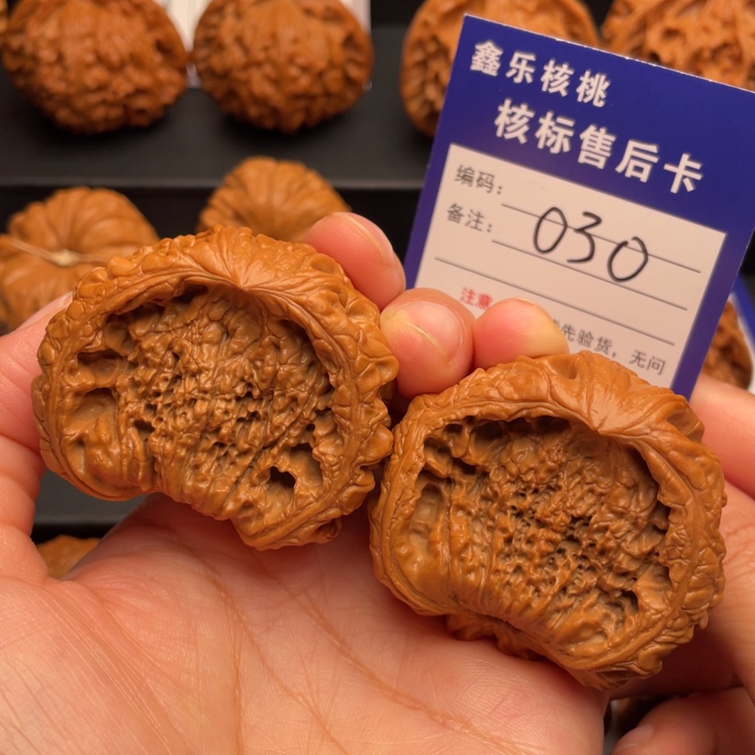 把件文玩核桃蛇头聚宝盆48全品030号