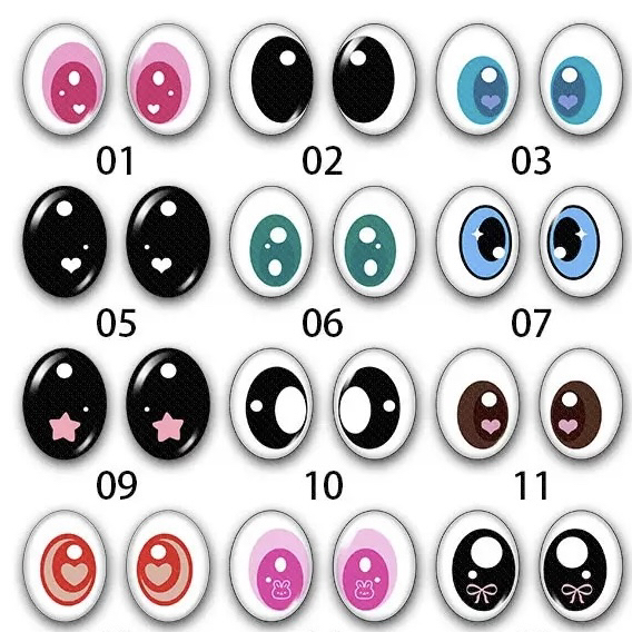 【凌先生】玩偶眼睛 diy饰品配件玻璃水晶贴片椭圆形时光宝石