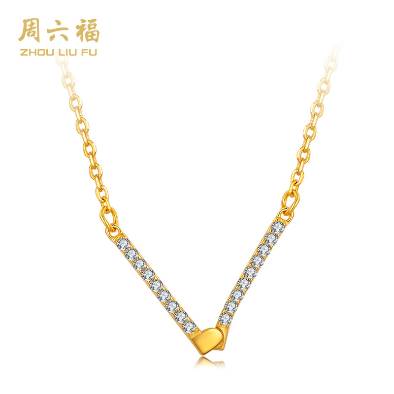 【周六福】月光宝盒S925银镶嵌立方氧化锆套链@Y6033-主