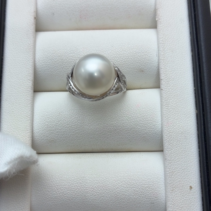 戒指海水珍珠银S925镶嵌