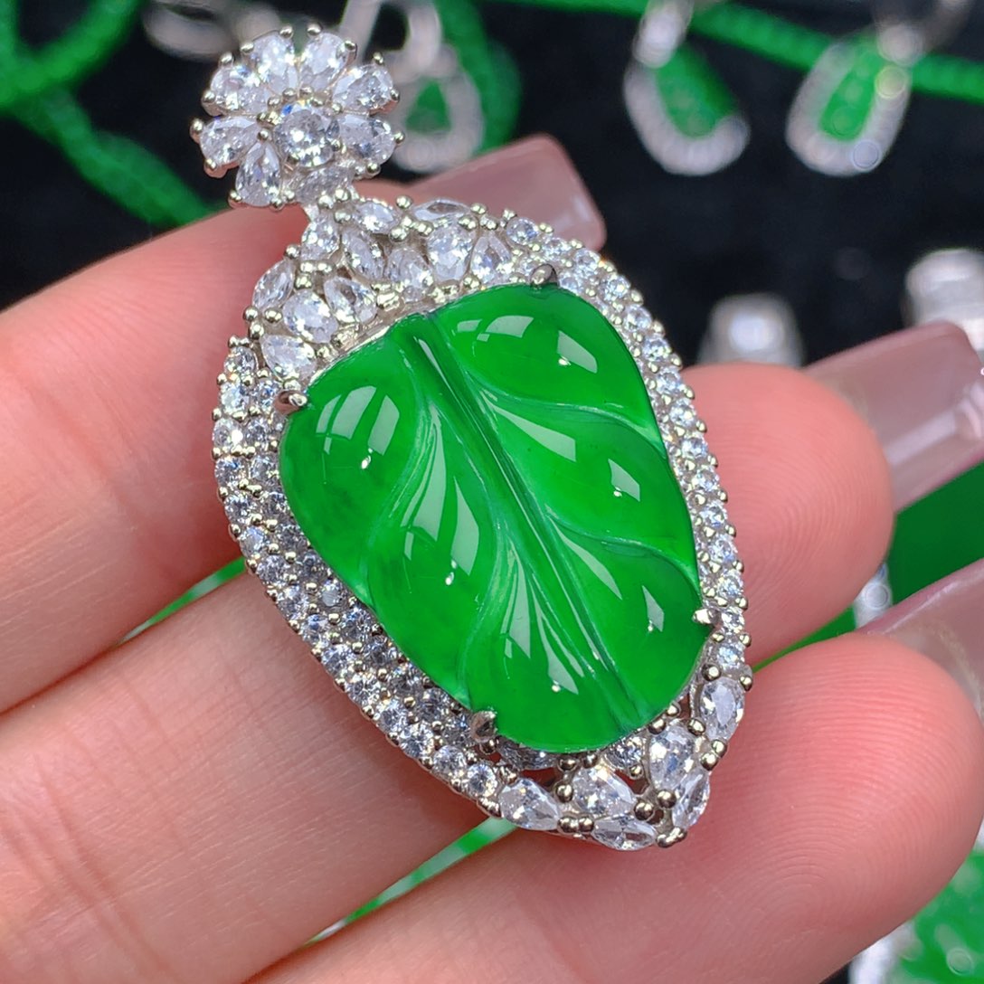 翡翠吊坠(不含链)银S925镶嵌