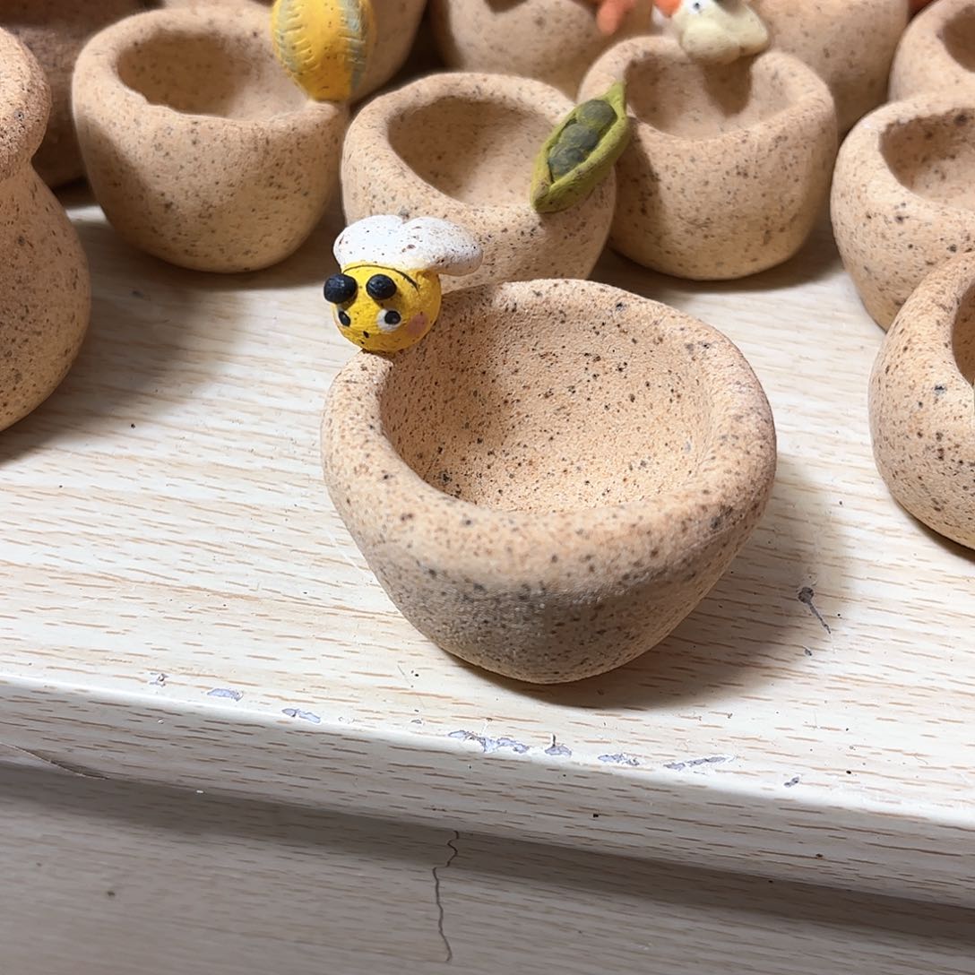 泥塑古镇炻陶花盆
