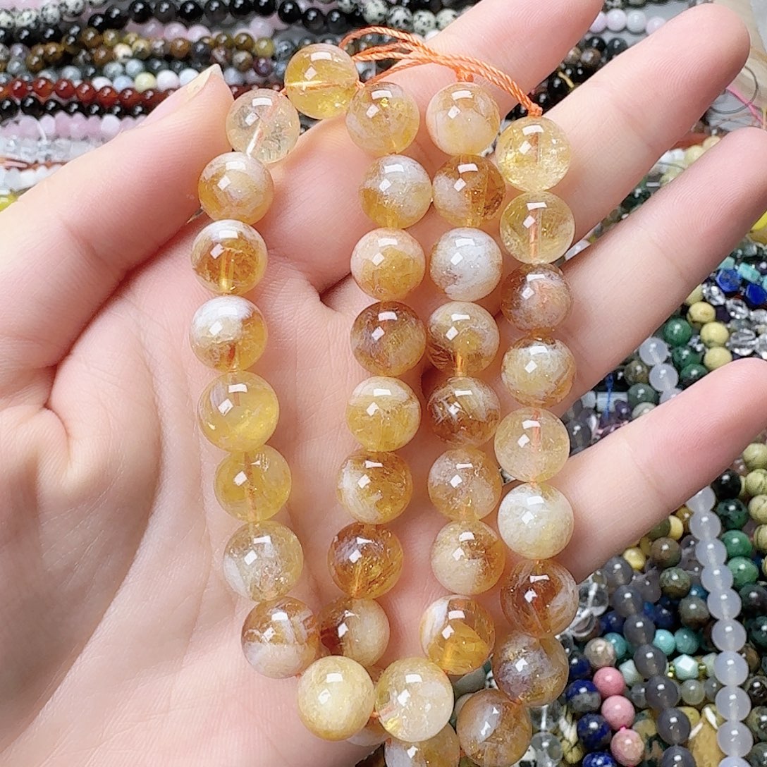 玛瑙/玉髓未镶嵌珠宝半成品卡10黄塔晶一条