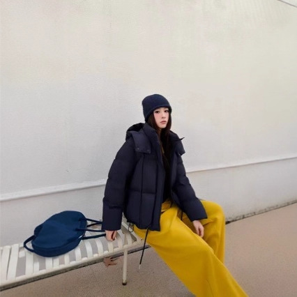 1213-58韩国零压感奶油泡芙连帽饱满鹅绒服62228