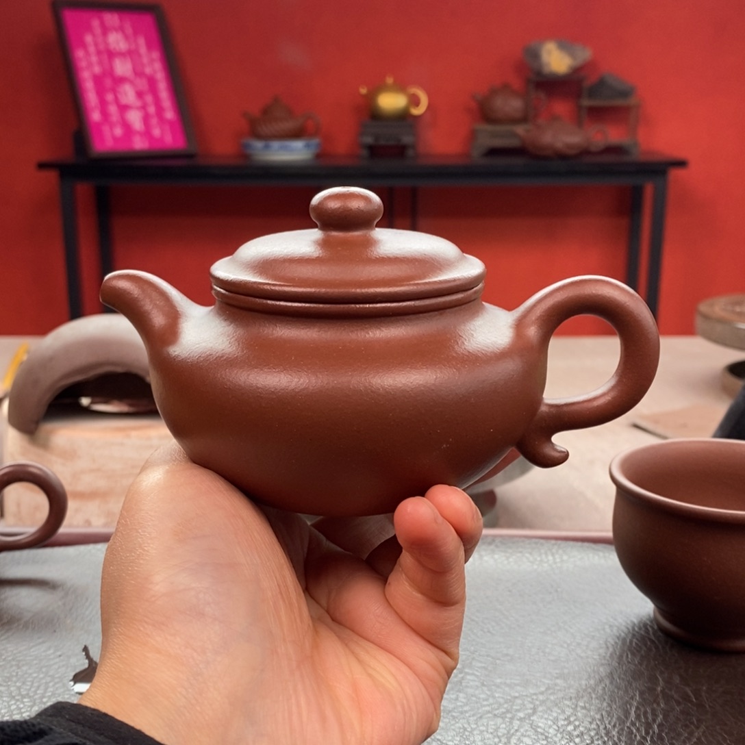 紫砂茶壶底槽清仿古240cc全手➕底槽清杯子