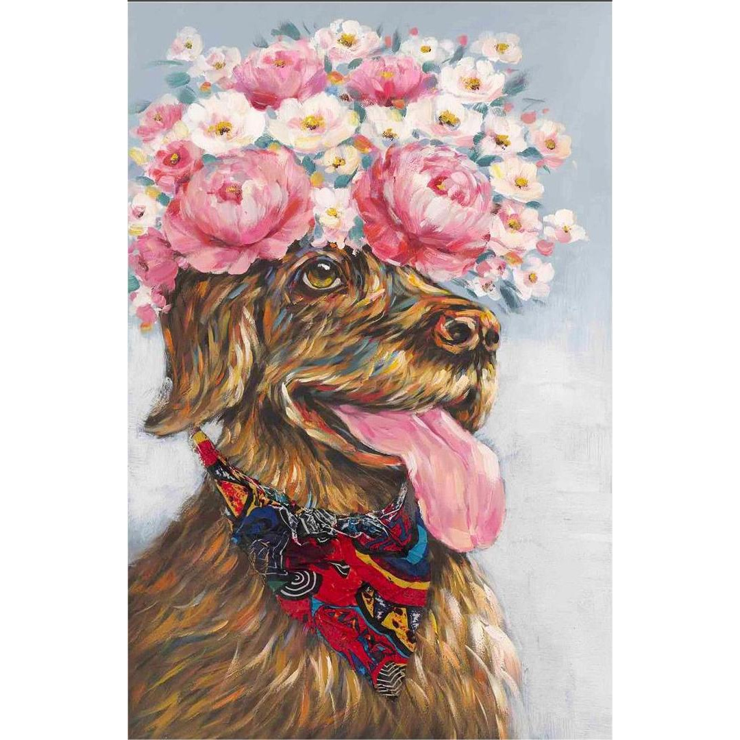 【狗语花卉】 现代风格 装饰画 油画客厅玄关办公室茶室挂画