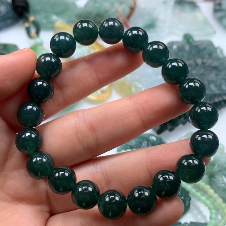 翡翠颈饰未镶嵌保真天然A货翡翠