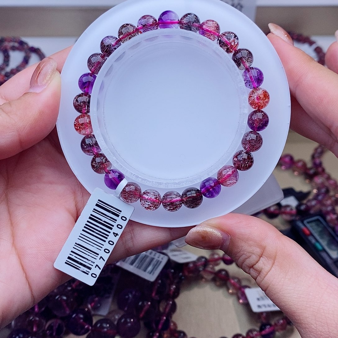 未镶嵌手链水晶黑加侖超七7m