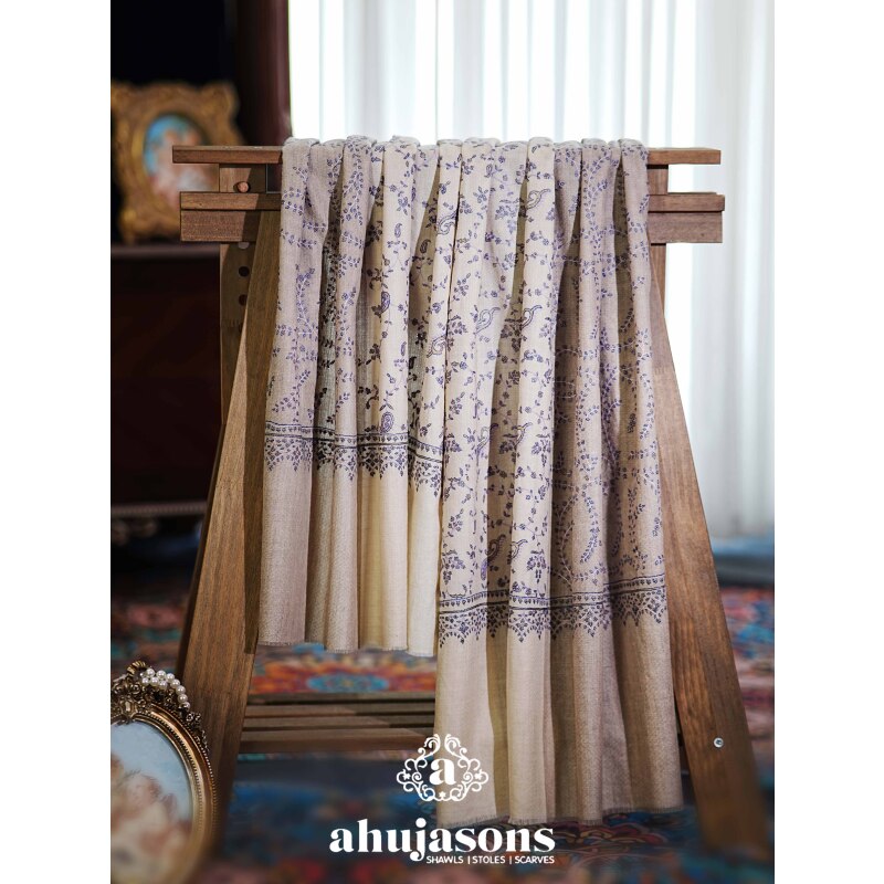 克什米尔pashmina披肩围巾藤曼绣70*200 AS0841641