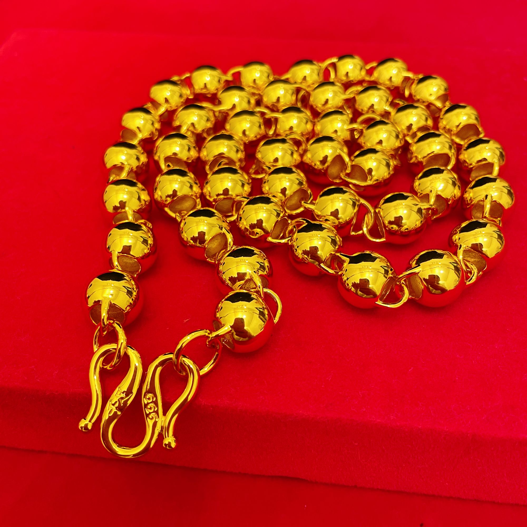 合金项链 线下同款光面圆珠项链