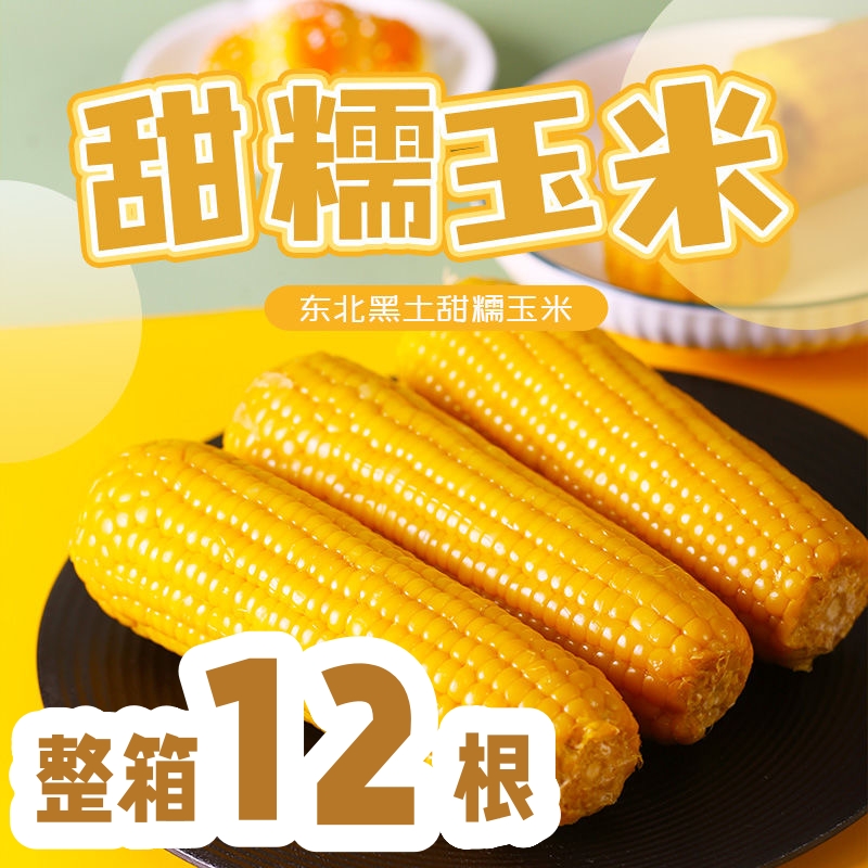 DD【到货10根/12根可选】东北小香糯玉米 头茬黄玉米新鲜真空