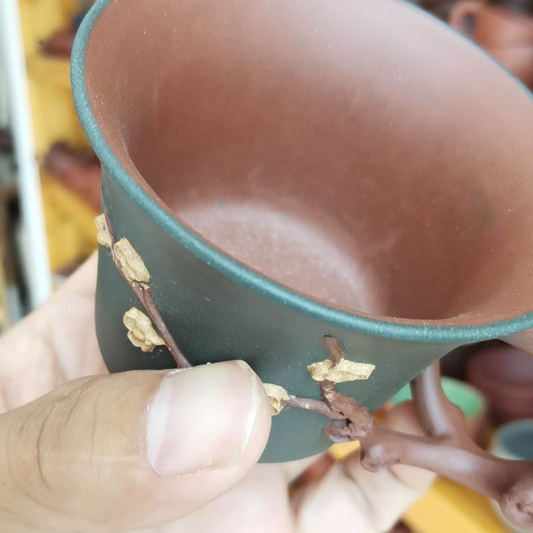 茶杯紫砂紫泥梅花主人杯