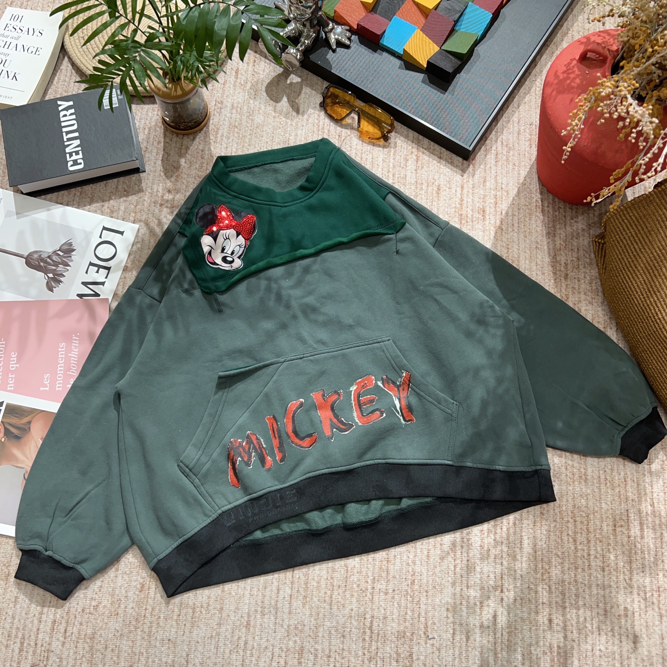 2025冬季新款休闲时尚百搭卡通印花加绒加厚长袖T恤卫衣1501