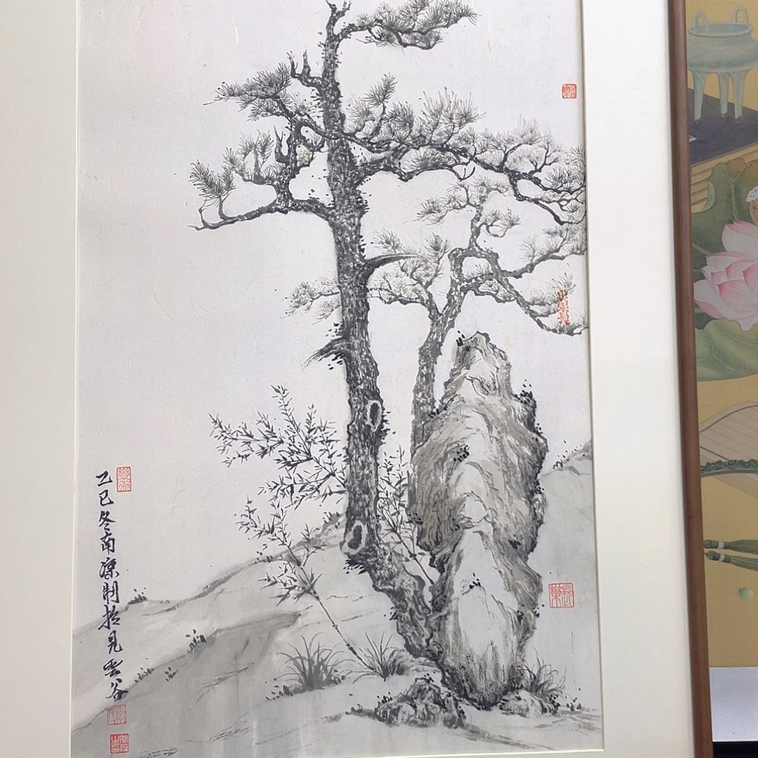 国画手绘国画，精品古松