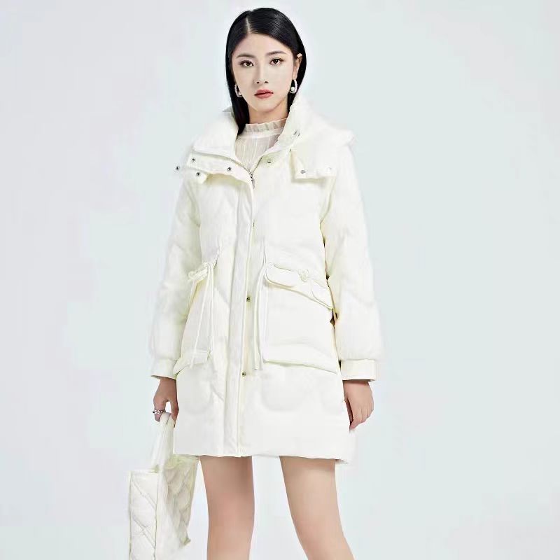 Z21【专属】新中式盘扣小个子中长款连帽面保暖外套RS-HJY24D9023