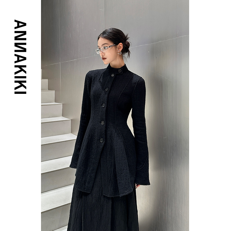 【AUNISEX专属】ANNAKIKI  毛拼接两穿外套 3D4A0308H343
