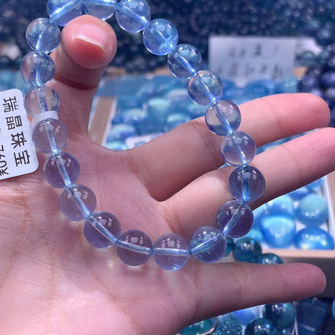 未镶嵌手串海蓝宝石纤*云9.8mm760元 