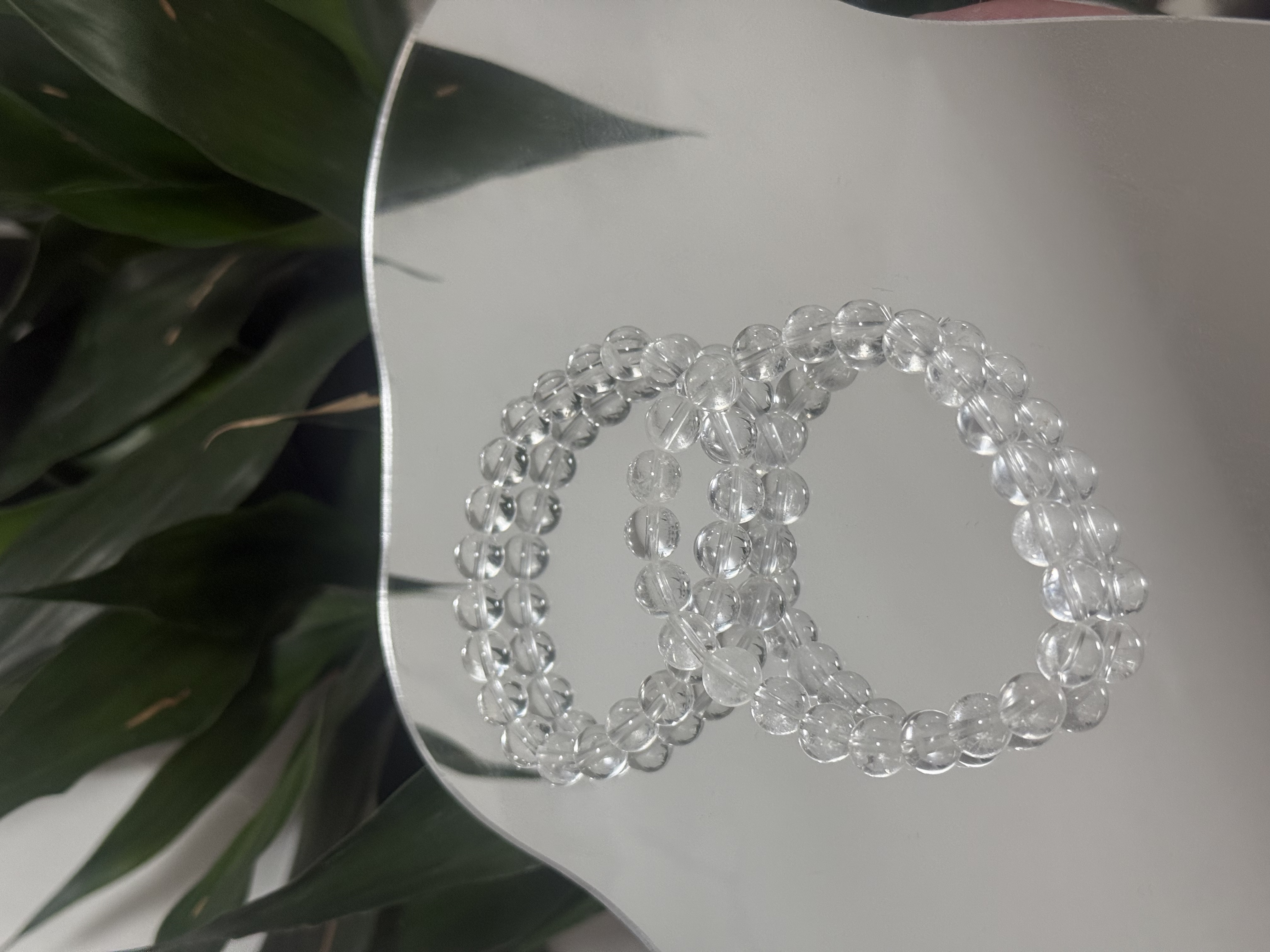 A09天然白水晶成品单圈手串（有棉有裂有晶体介意勿拍）