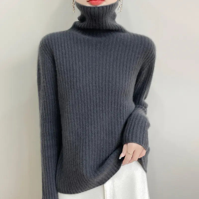 100％专柜正品羊毛衫高领内搭针织衫秋冬加厚堆堆领毛衣打底衫上衣