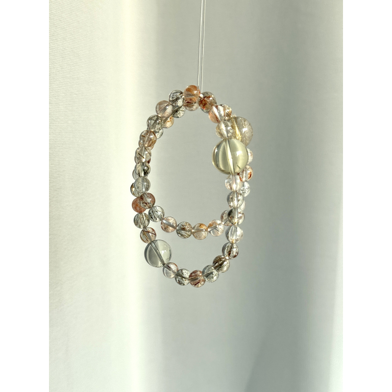 【星芒叠晶】13.5金发晶️15mm巴西黄水晶️7mm超七