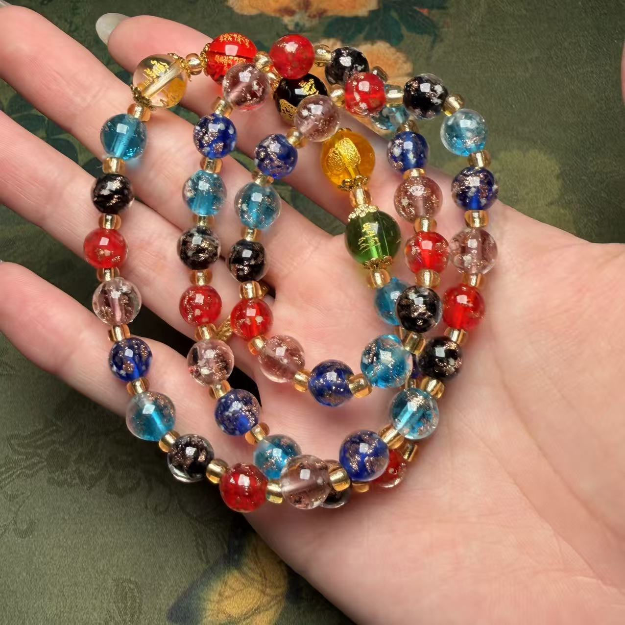 S1193-夜光琉璃多圈手串