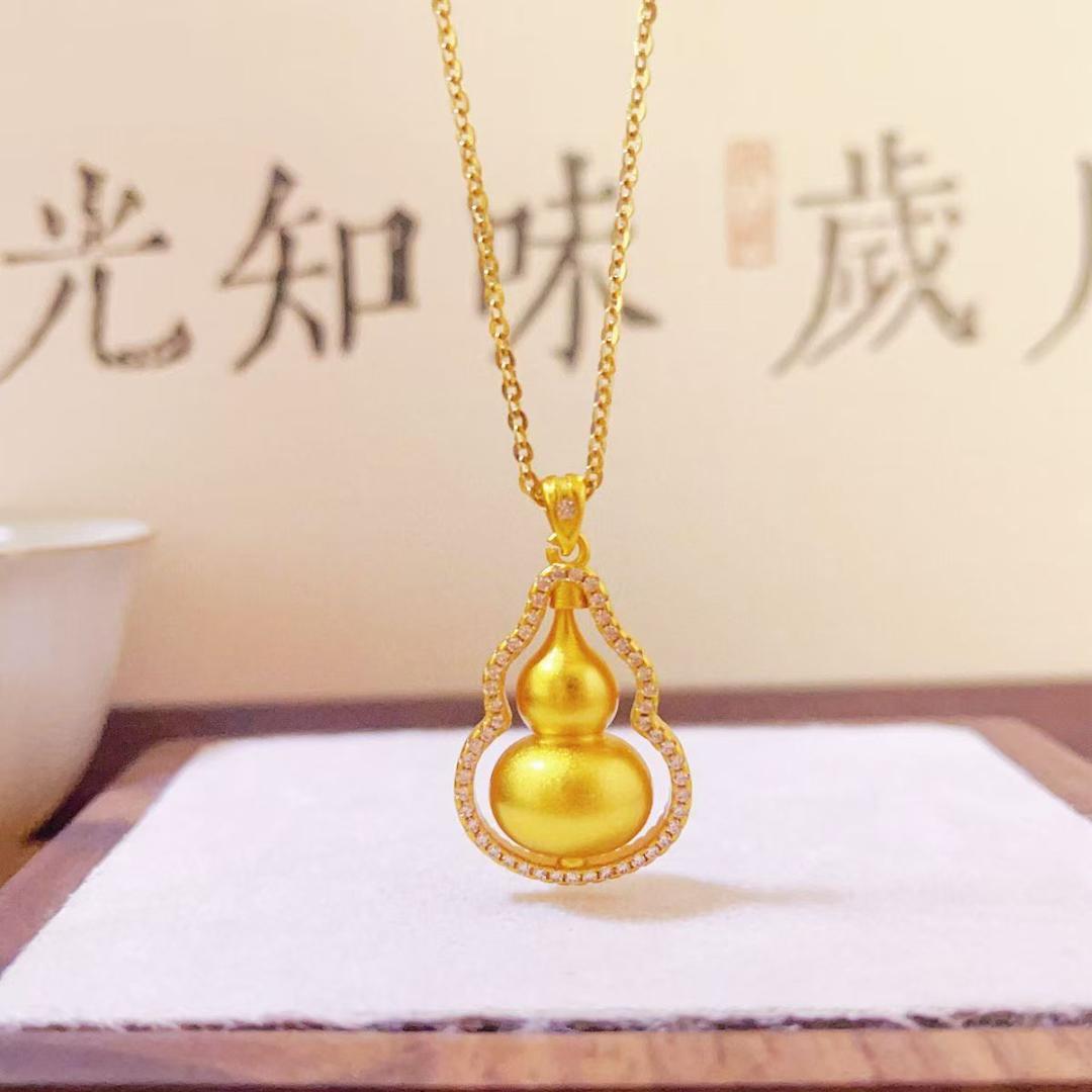 合金项链 2025新款【金花边葫芦项链】女款时尚精致精美