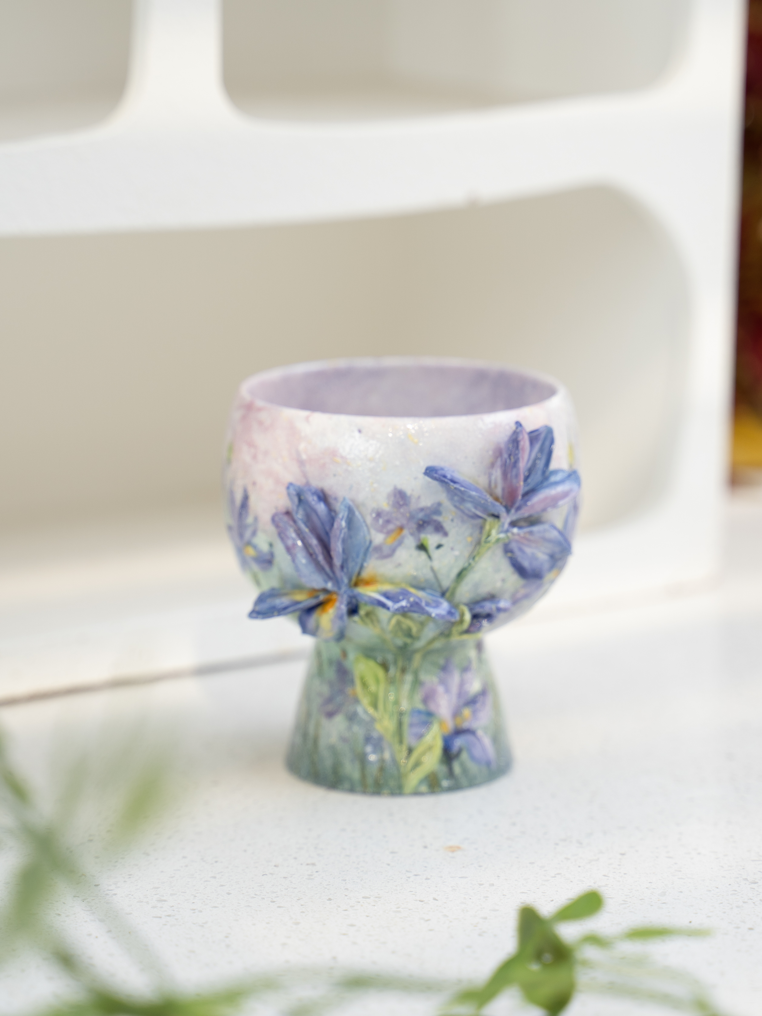 阿瑶 | 鸢尾花立体高足蛋杯