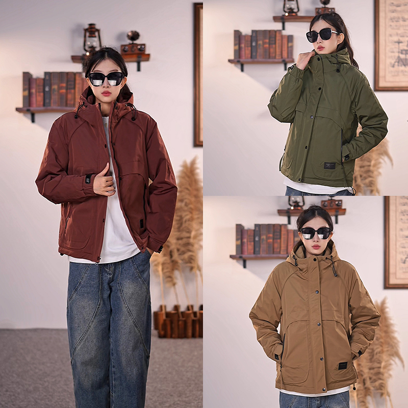 12156男连帽加厚夹克简约净版设计修身休闲棉服青年上衣外套棉服