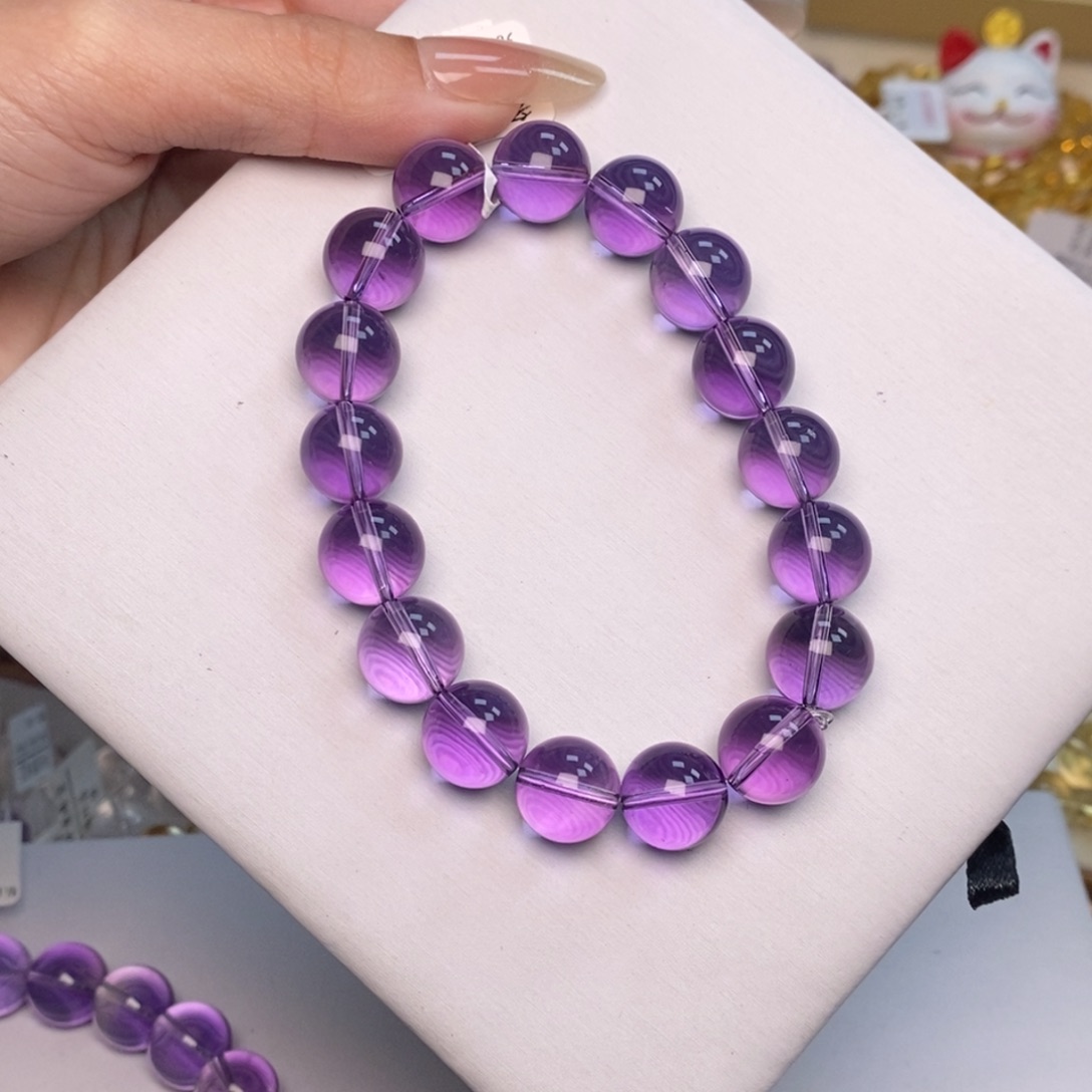 水晶未镶嵌手串巴紫12.4克45A54