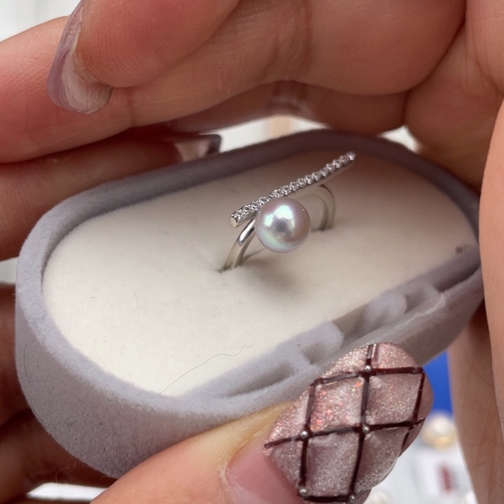 海水珍珠戒指银S925镶嵌