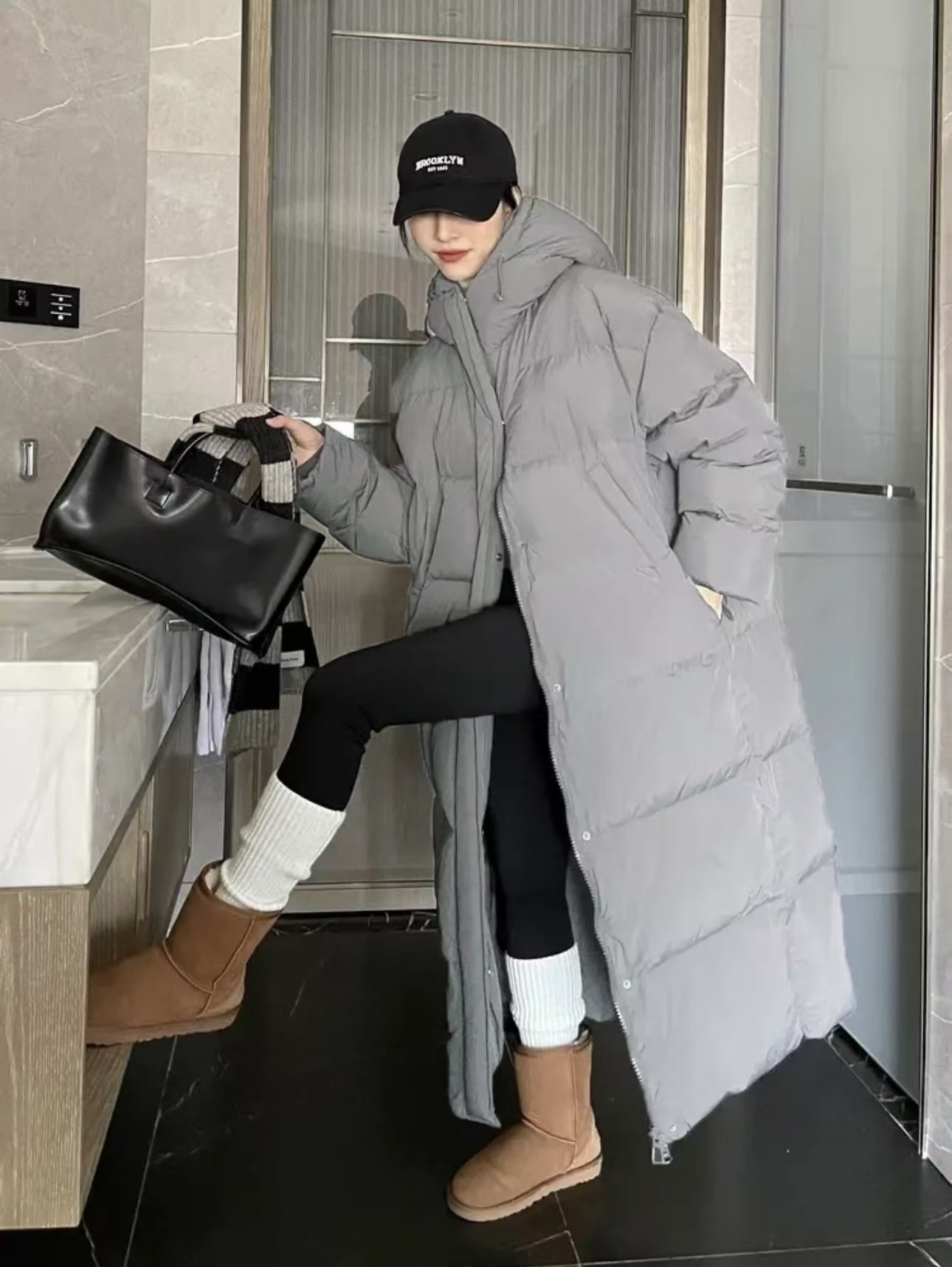 【超长款大被子】情侣中戏款白鸭绒羽绒服过膝宽松加厚抗寒四色