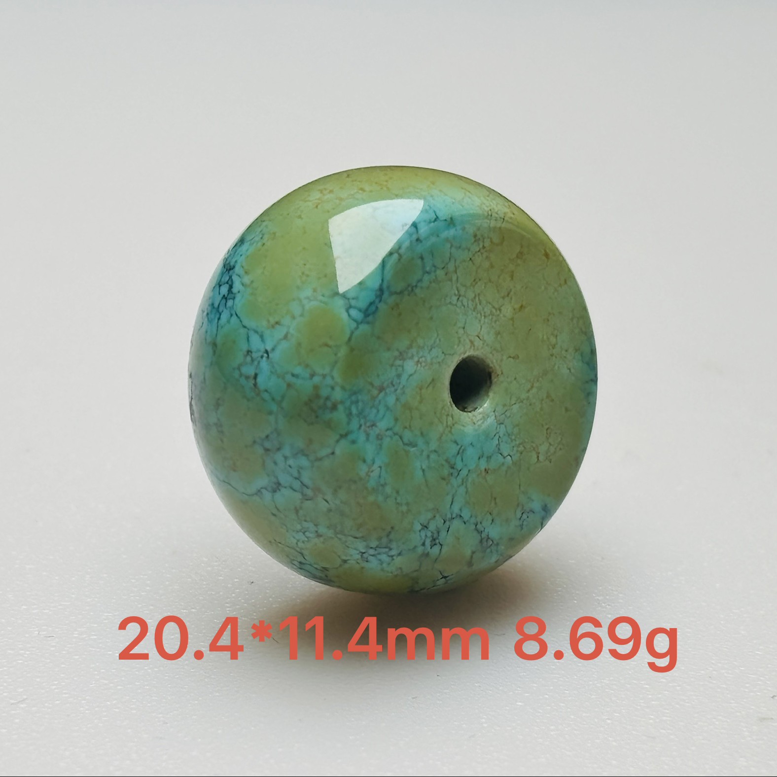 原矿绿松石墩子锁骨珠收藏级别美物